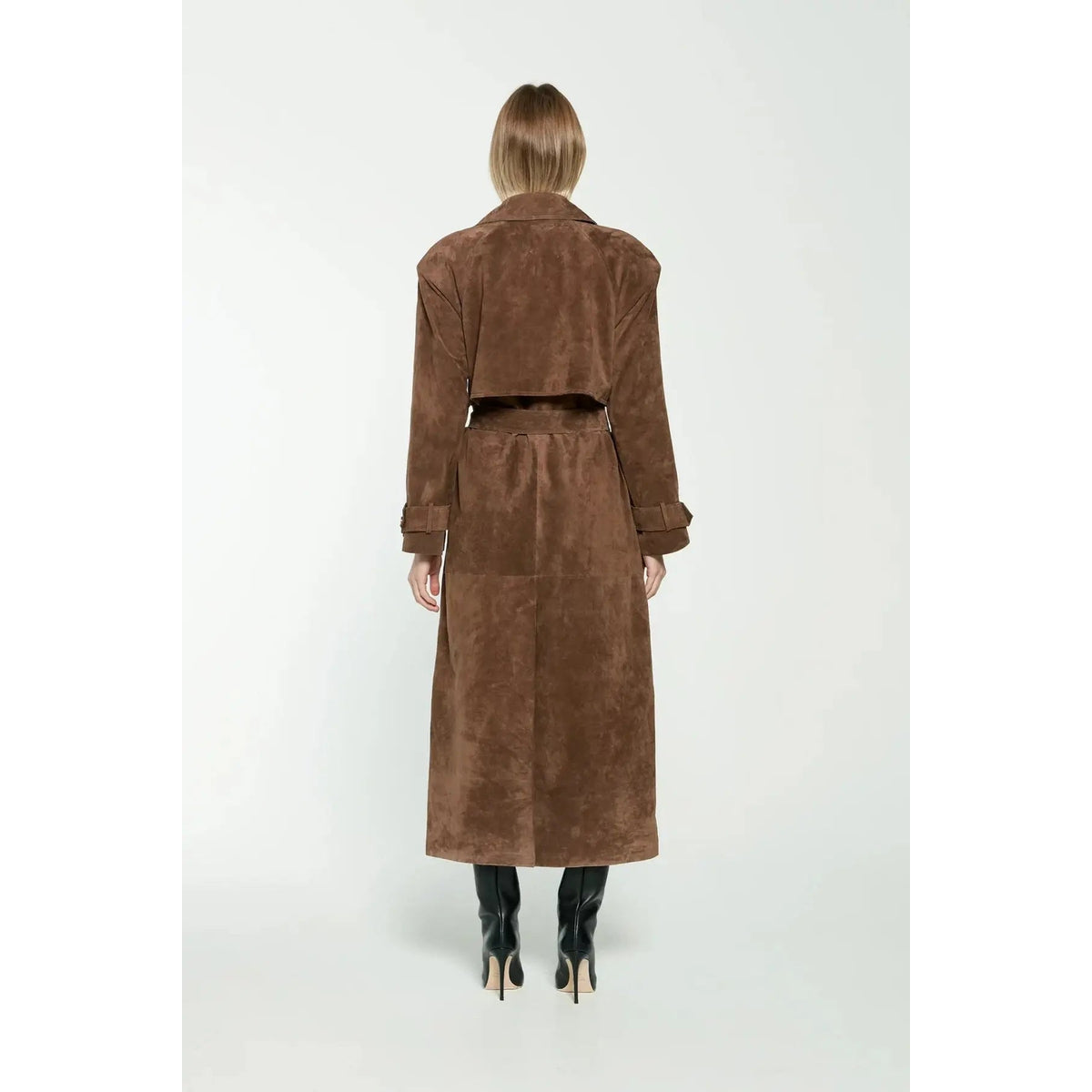 Suede Trench Coat Women Classic Elegance for Cool Days 7