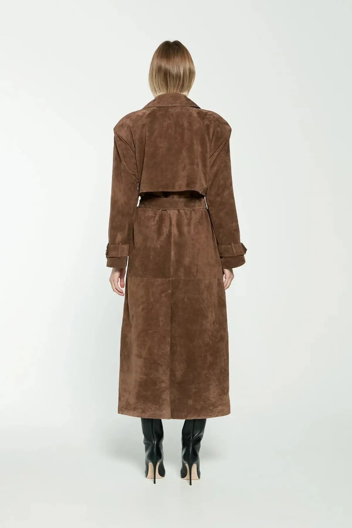 Suede Trench Coat Women Classic Elegance for Cool Days 7