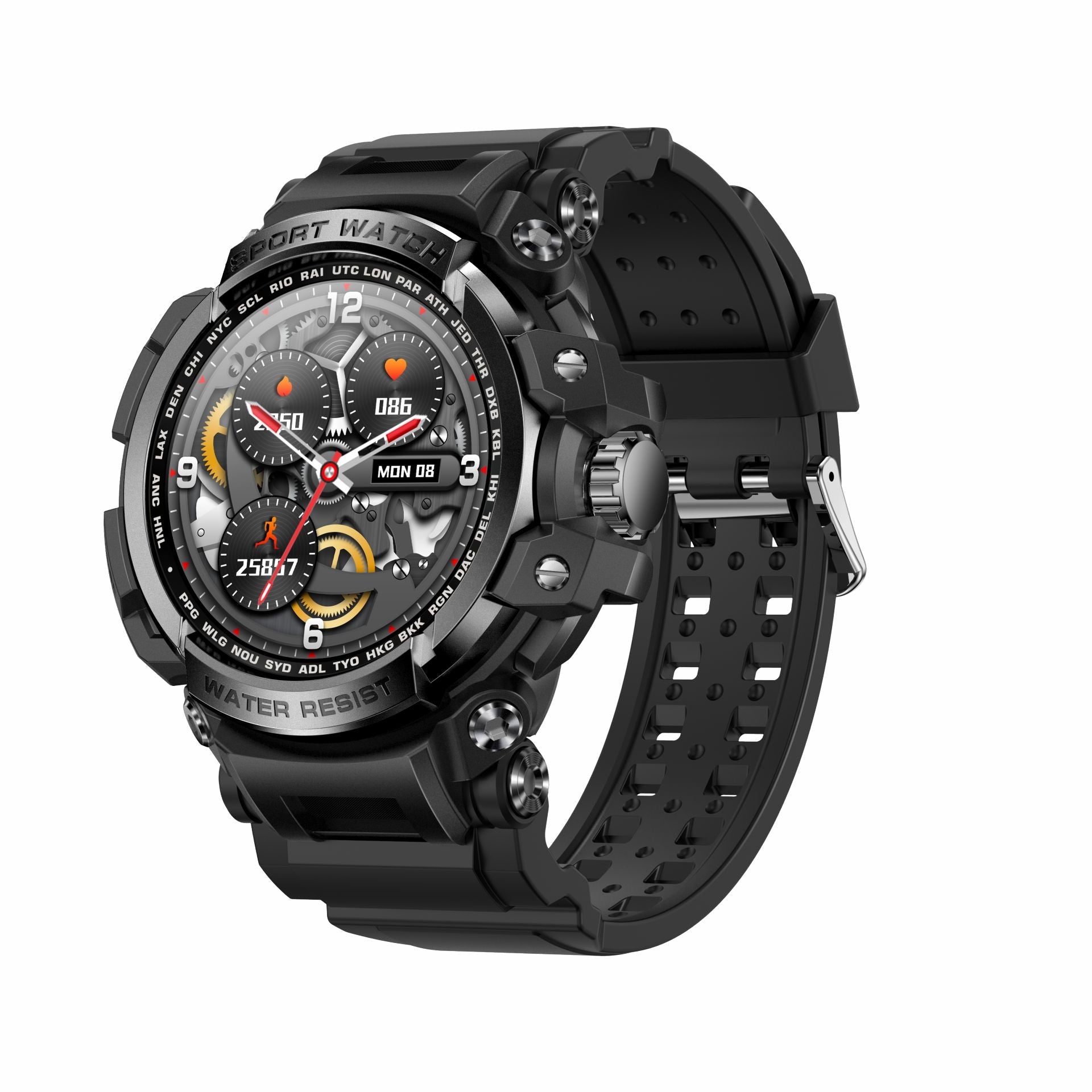 Tactical Waterproof Smartwatch with Health Monitoring & Long Battery Life | Durable Design for Outdoor Adventures 0