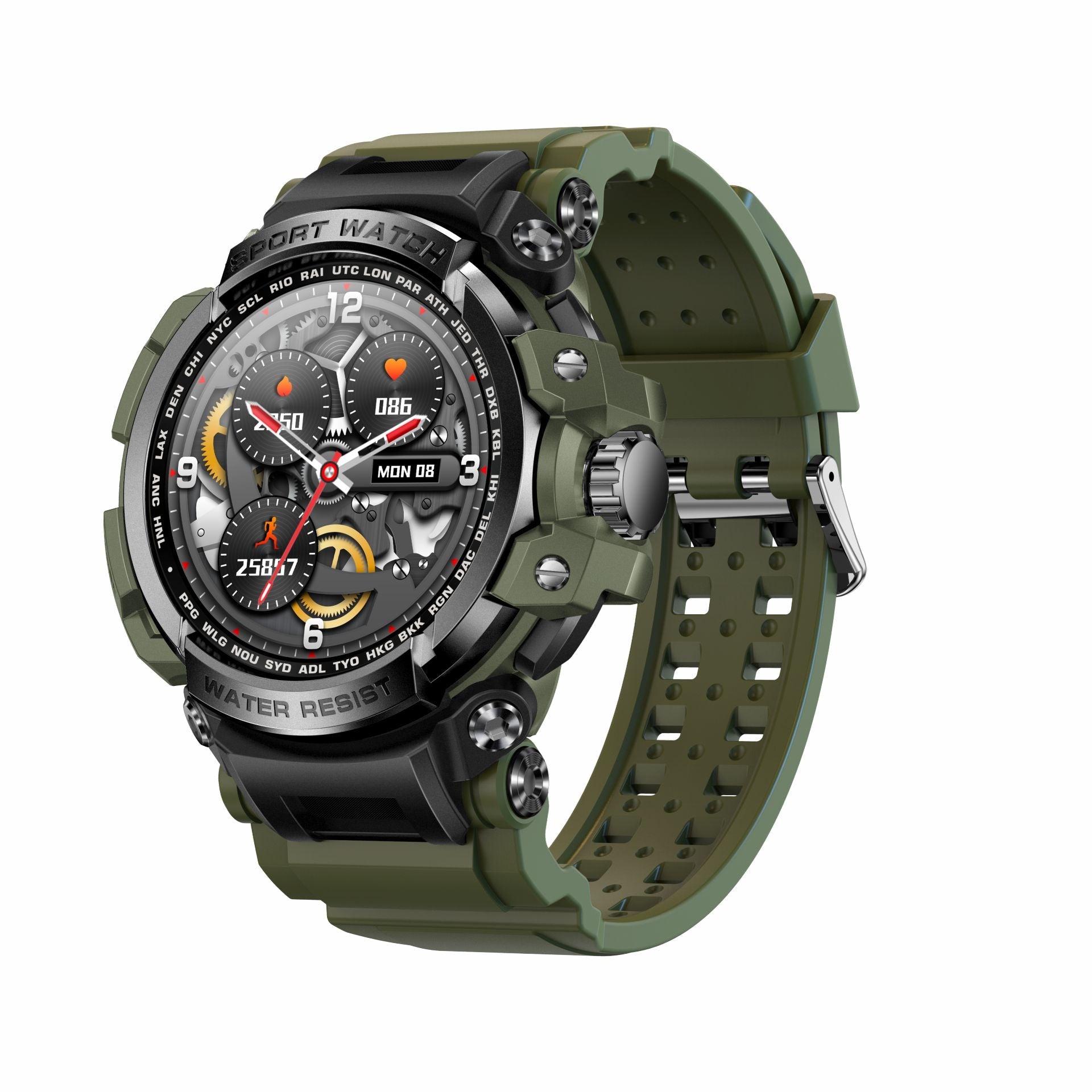 Tactical Waterproof Smartwatch with Health Monitoring & Long Battery Life | Durable Design for Outdoor Adventures 1