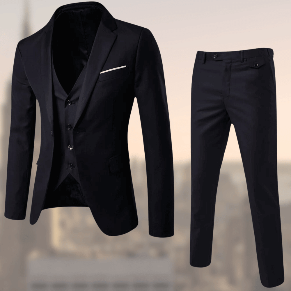 Three-Piece Suit Men Tailored Fit Formal Attire Wedding Groomsmen 0