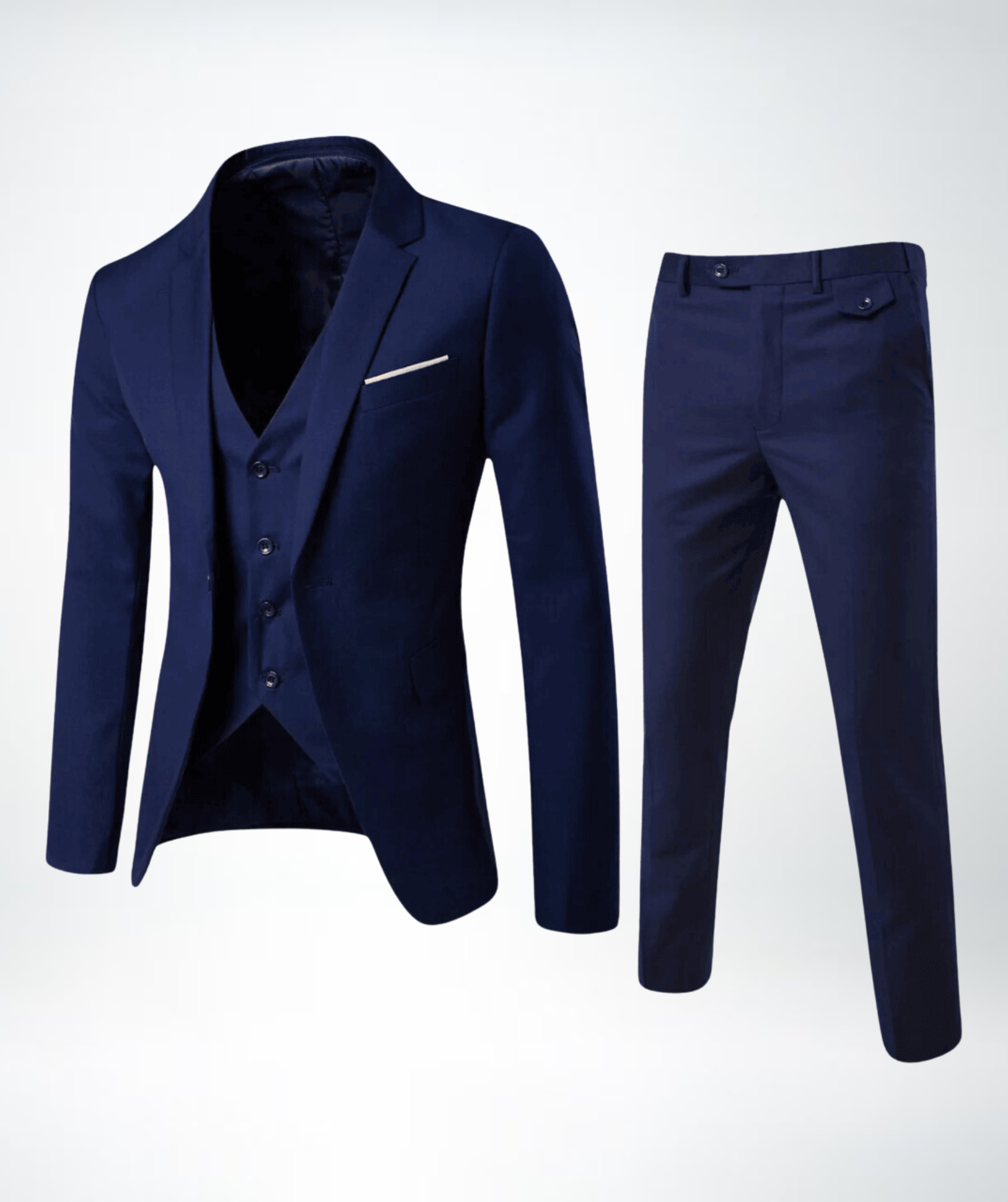 Three-Piece Suit Men Tailored Fit Formal Attire Wedding Groomsmen 1