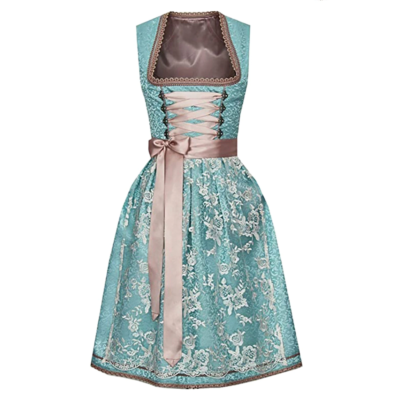Traditional 3-Part Dirndl Set with Apron Elegant Bavarian Style 1