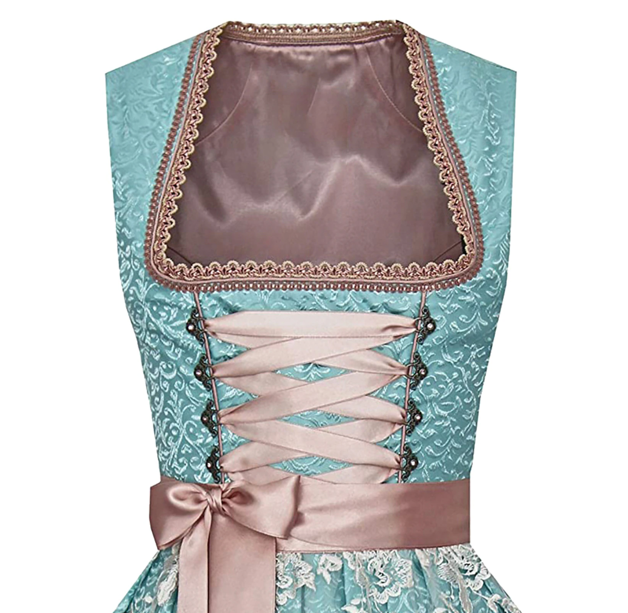 Traditional 3-Part Dirndl Set with Apron Elegant Bavarian Style 2