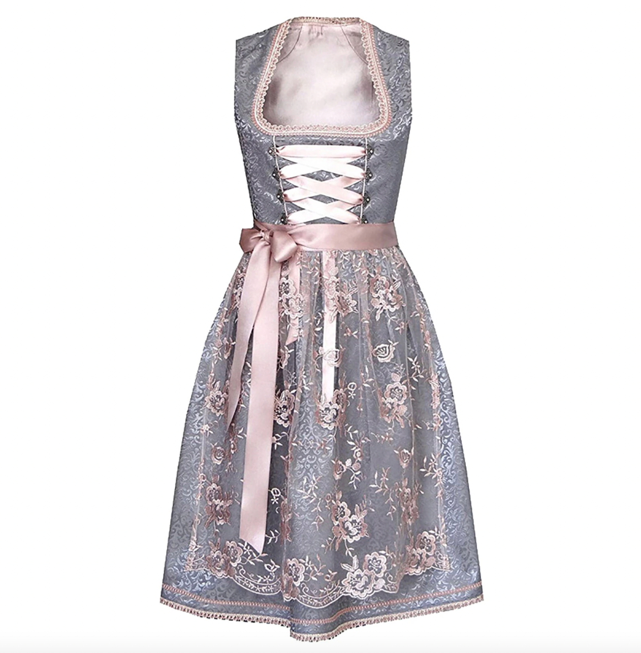 Traditional 3-Part Dirndl Set with Apron Elegant Bavarian Style 3