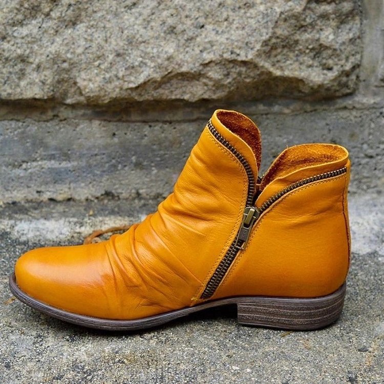 Trendy Ankle Boots for Women Yellow Stylish Comfort Cold Weather 3