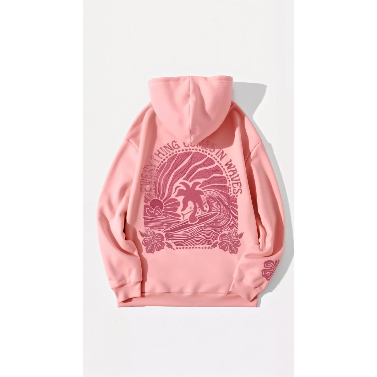 Tropical Vibes - Oversized Women's Hoodie in Solid Black or Grey, Cozy Inner Lining, Minimalist Streetwear Style 6