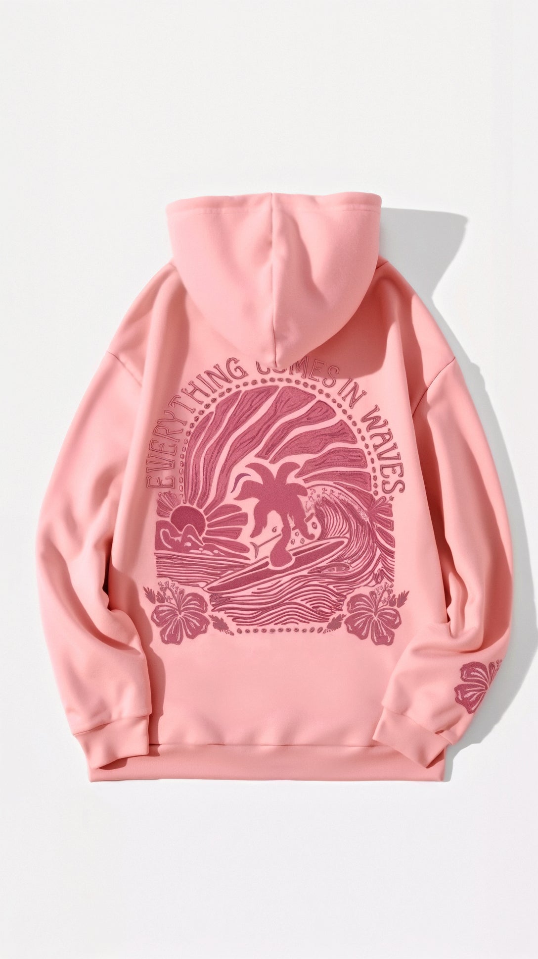 Tropical Vibes - Oversized Women's Hoodie in Solid Black or Grey, Cozy Inner Lining, Minimalist Streetwear Style 6