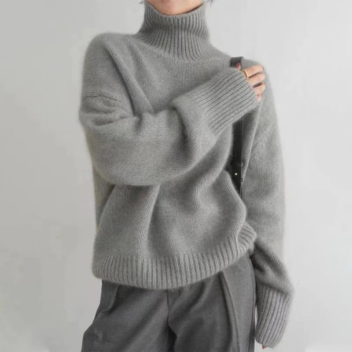 Turtleneck Sweater Women Premium Polyester Soft Warm Casual Chic 5