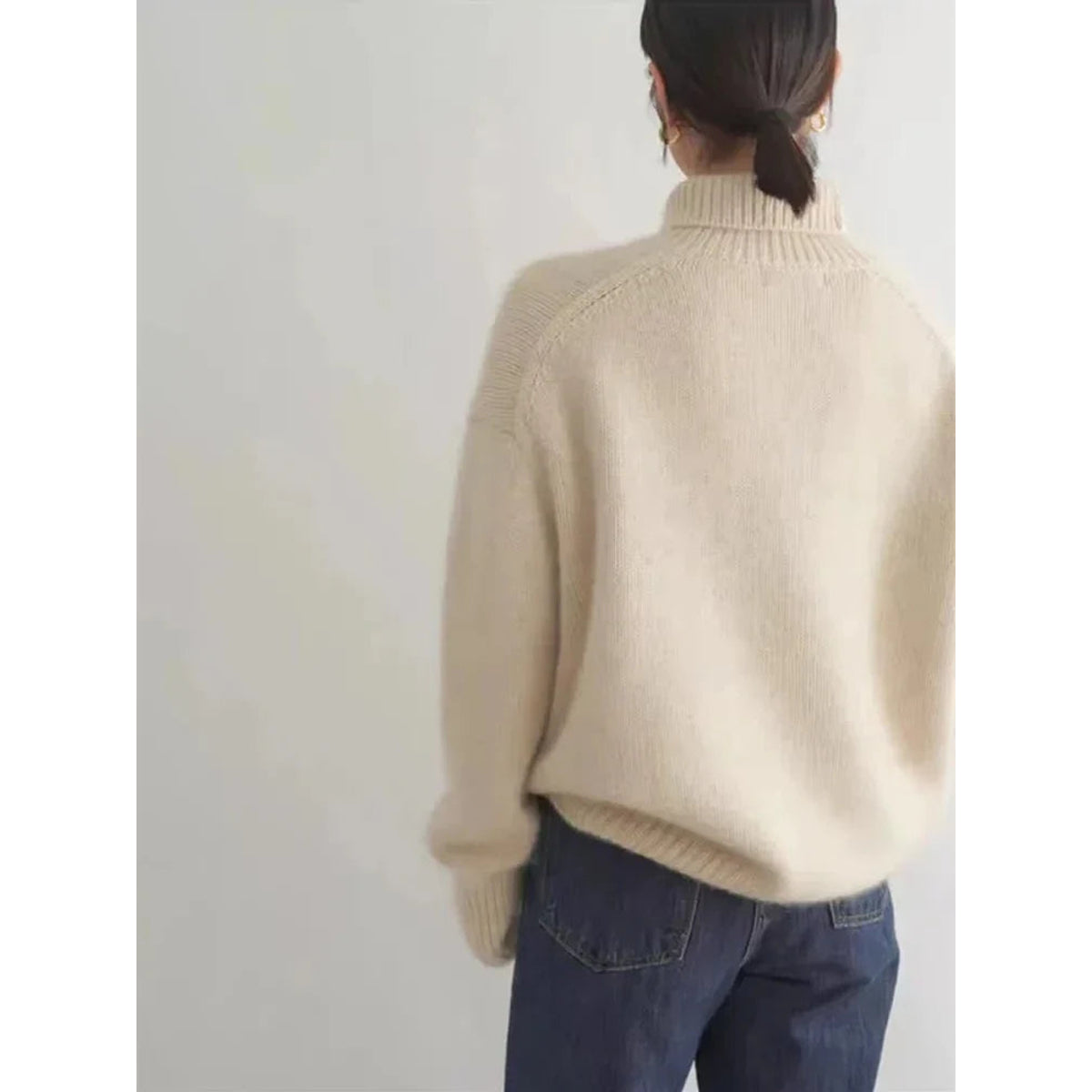 Turtleneck Sweater Women Premium Polyester Soft Warm Casual Chic 6