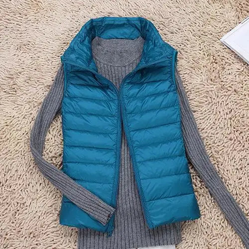 Ultra Light Down Vest Women Sleeveless Puffer Lightweight Black Layering Essential 3