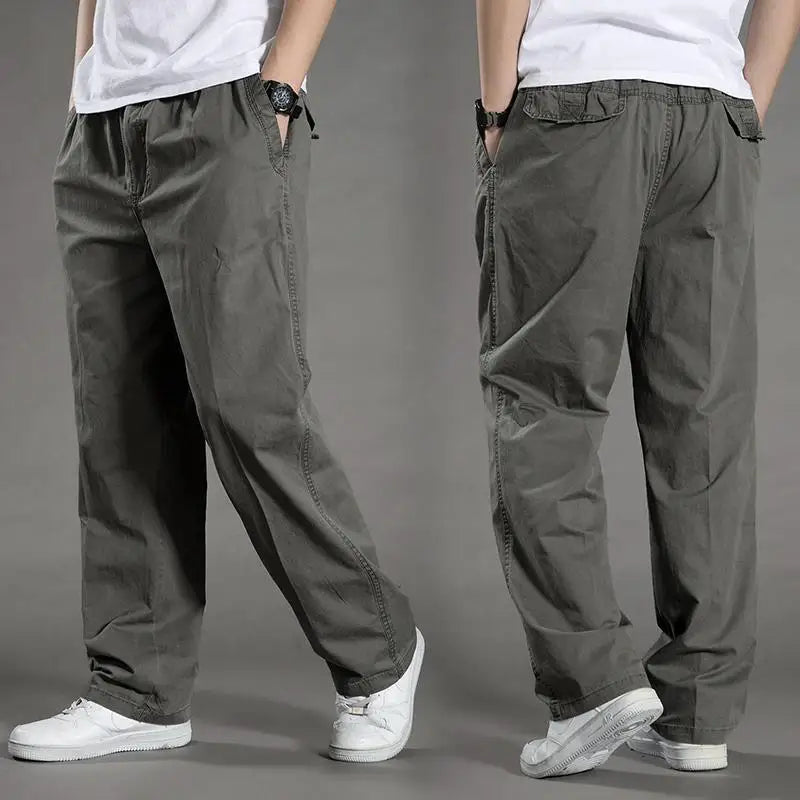 Urban Style - Black Cargo Pants for Men, High Waist, Relaxed Fit, Utility Pockets 0