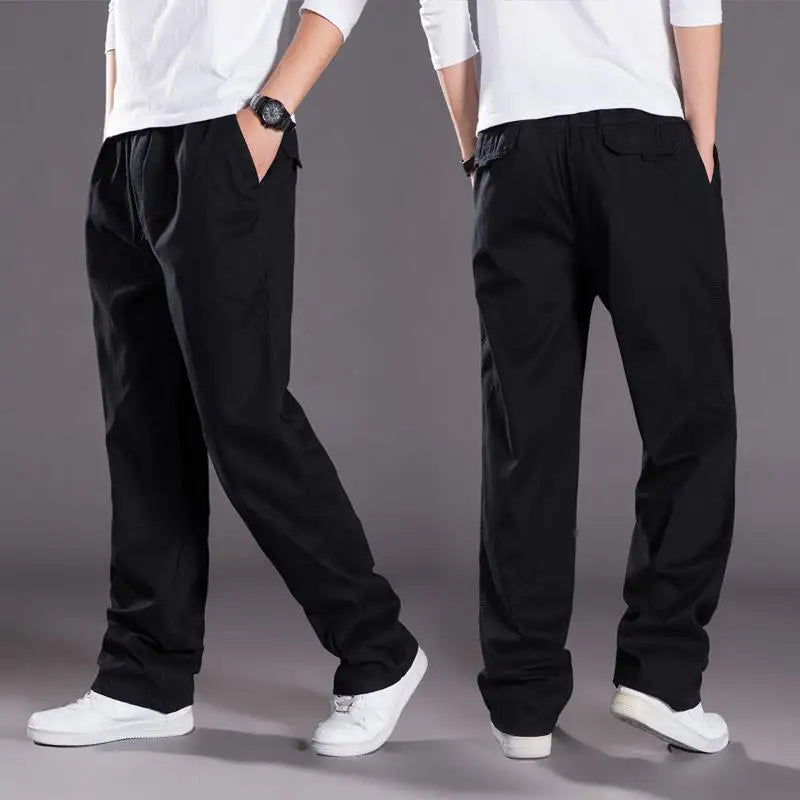 Urban Style - Black Cargo Pants for Men, High Waist, Relaxed Fit, Utility Pockets 2