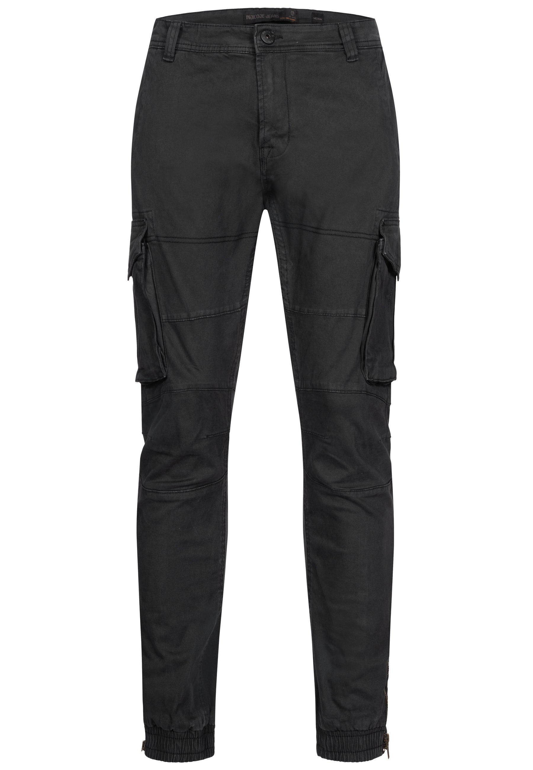 Urban Style - High Waist Mens Cargo Pants with Adjustable Drawstring, Utility Pockets, Black 5