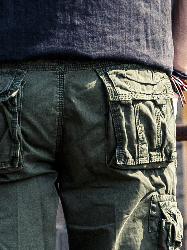 Urban Style - Mens High Waist Cargo Pants with Utility Pockets, Black 4