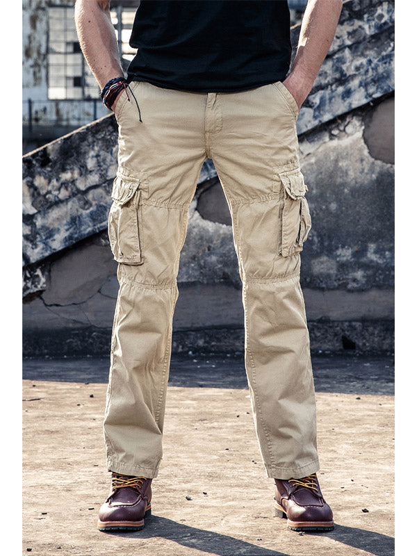 Urban Style - Mens High Waist Cargo Pants with Utility Pockets, Black 5