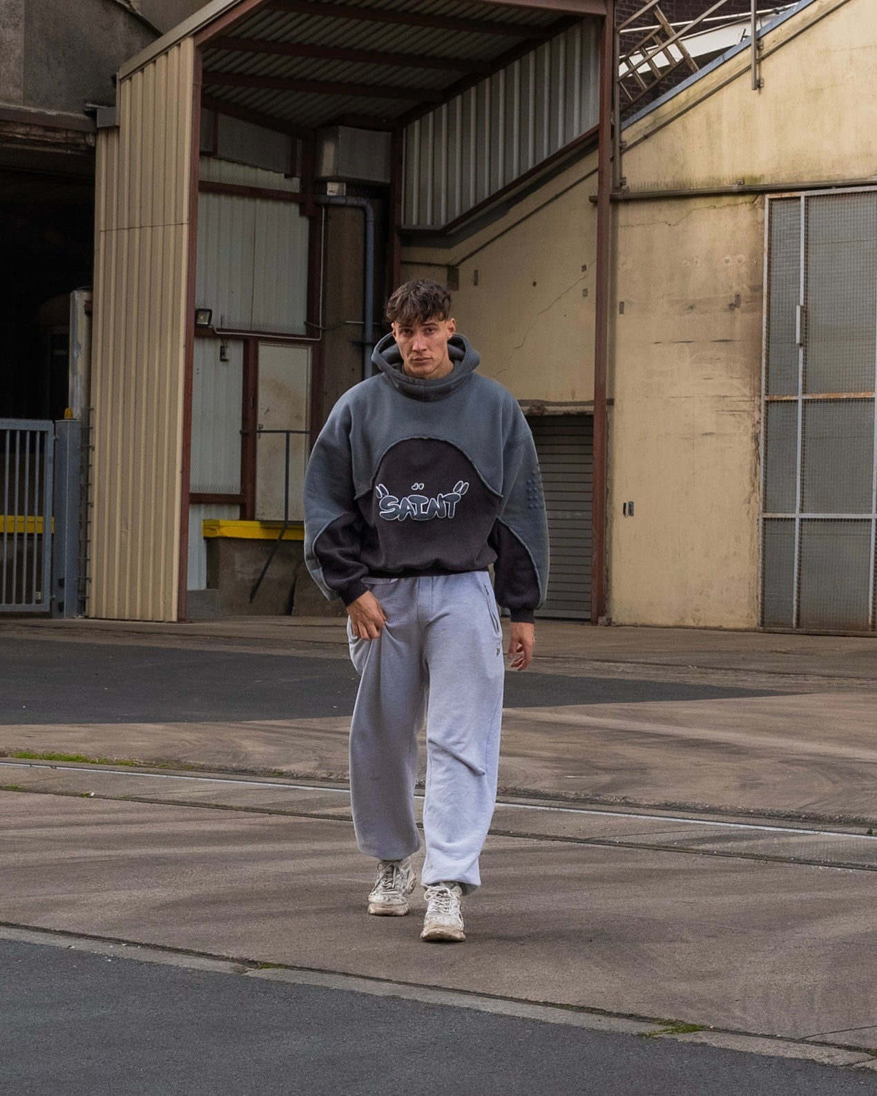 Urban Vibe - Oversized Hoodie for Men, Soft Cotton, Black & Grey, Streetwear 5