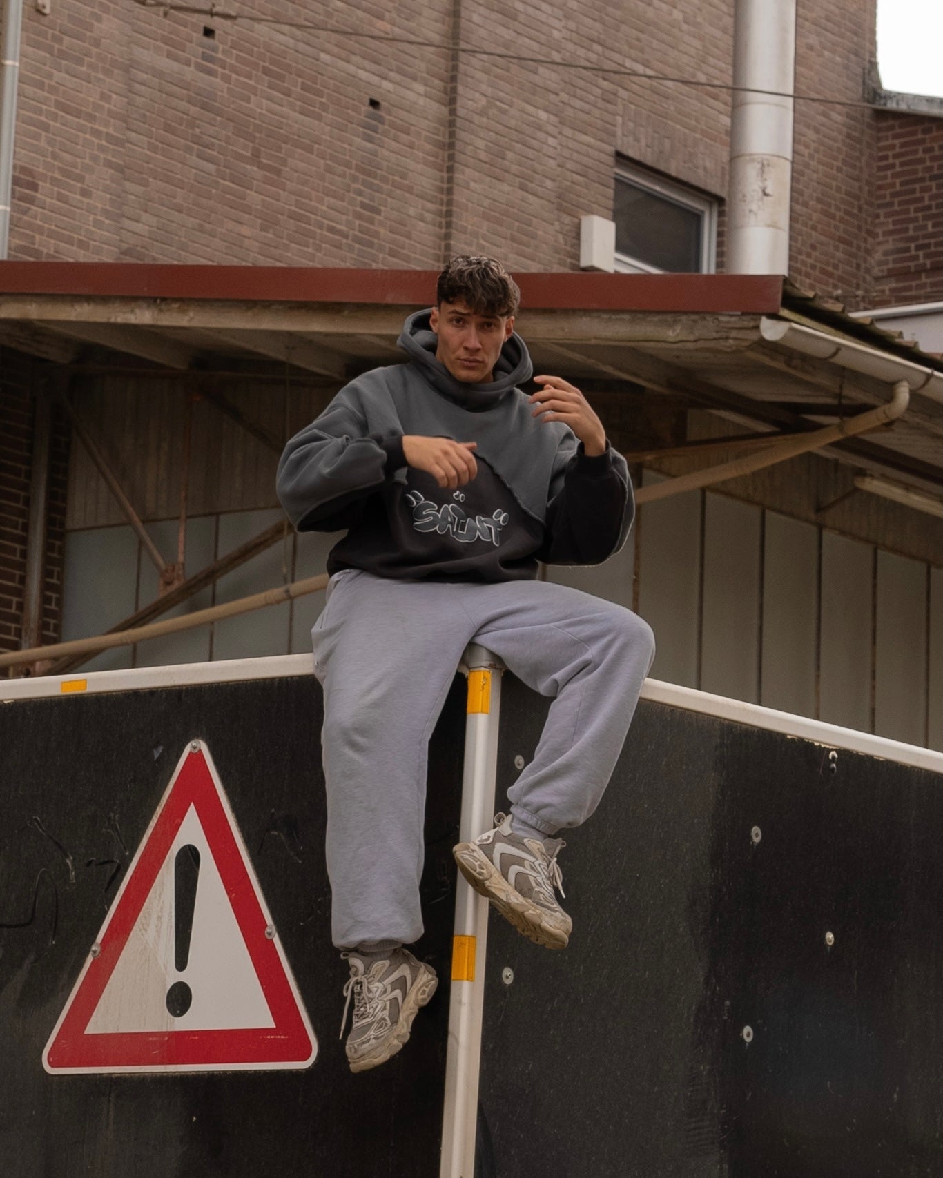 Urban Vibe - Oversized Hoodie for Men, Soft Cotton, Black & Grey, Streetwear 6