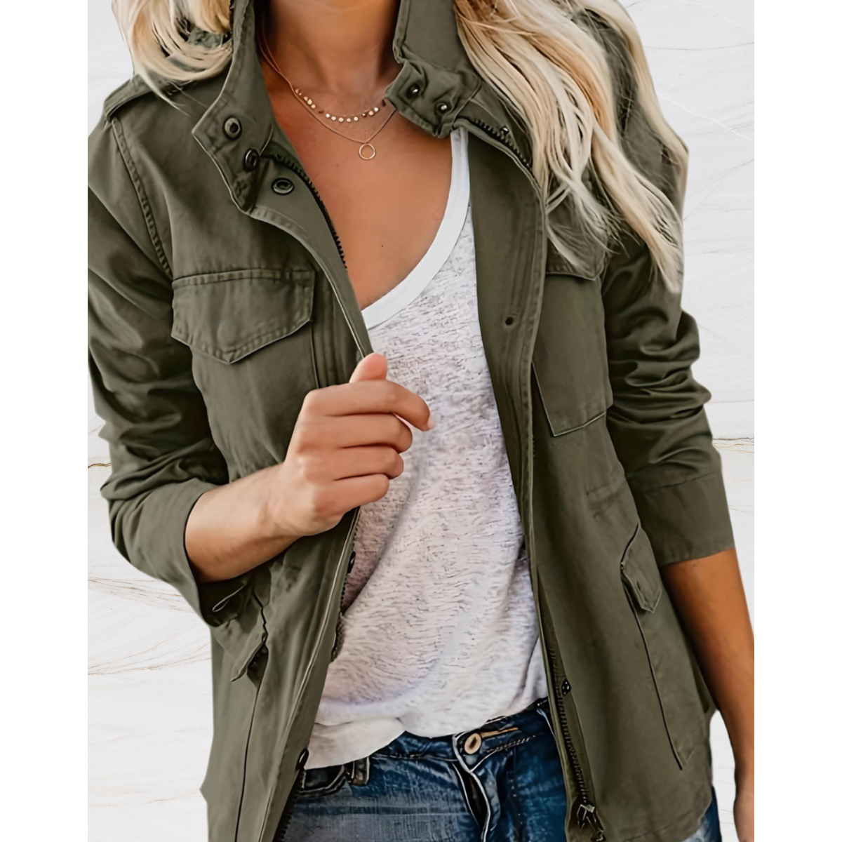 Utility Jacket Women Relaxed Fit Stylish Design for Everyday Wear 3