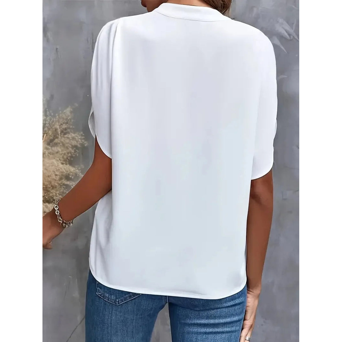 V-Neck Blouse Women Elegant Flowing Design Timeless Style 1