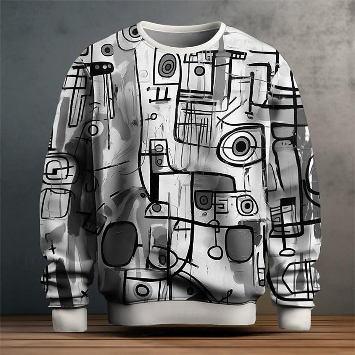 Vibrant Visions Sweater Artistic Geometric Pattern Casual Chic Fashion 1