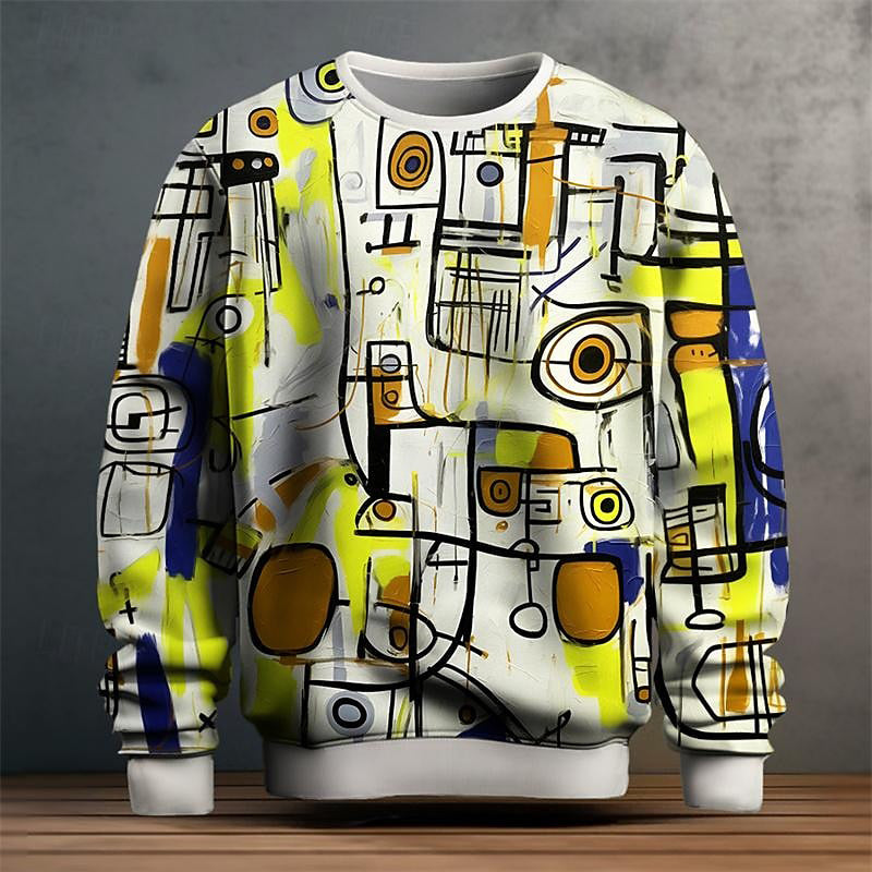 Vibrant Visions Sweater Artistic Geometric Pattern Casual Chic Fashion 2