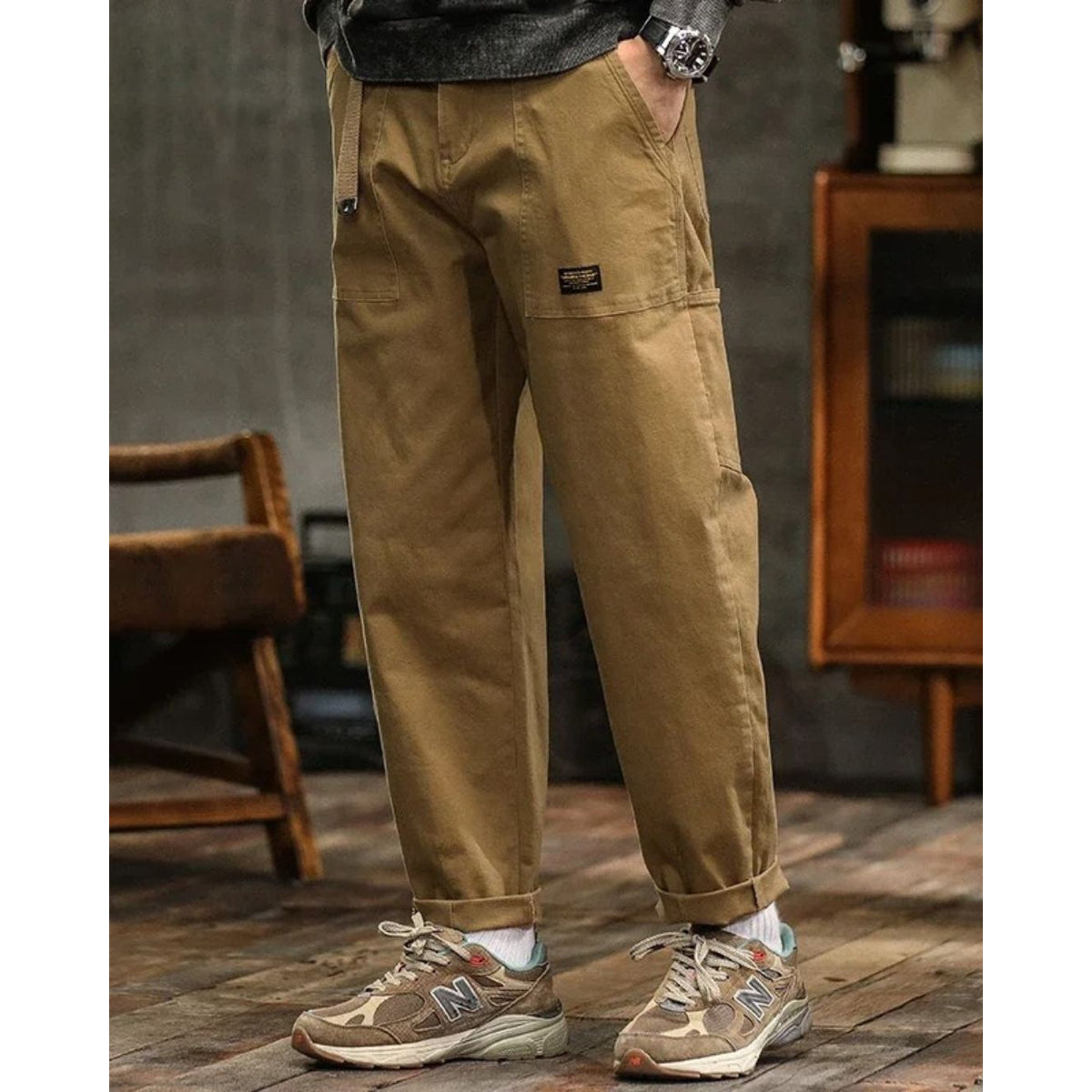 Vintage Cargo Pants Relaxed Fit Durable Cotton Trousers Casual Utility Style 5