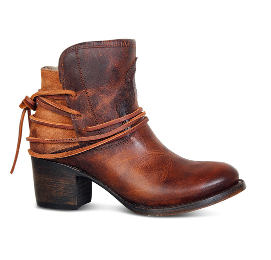 Vintage Dirndl Ankle Boots Women Lace-Up Design Pointed Toe Block Heel 1