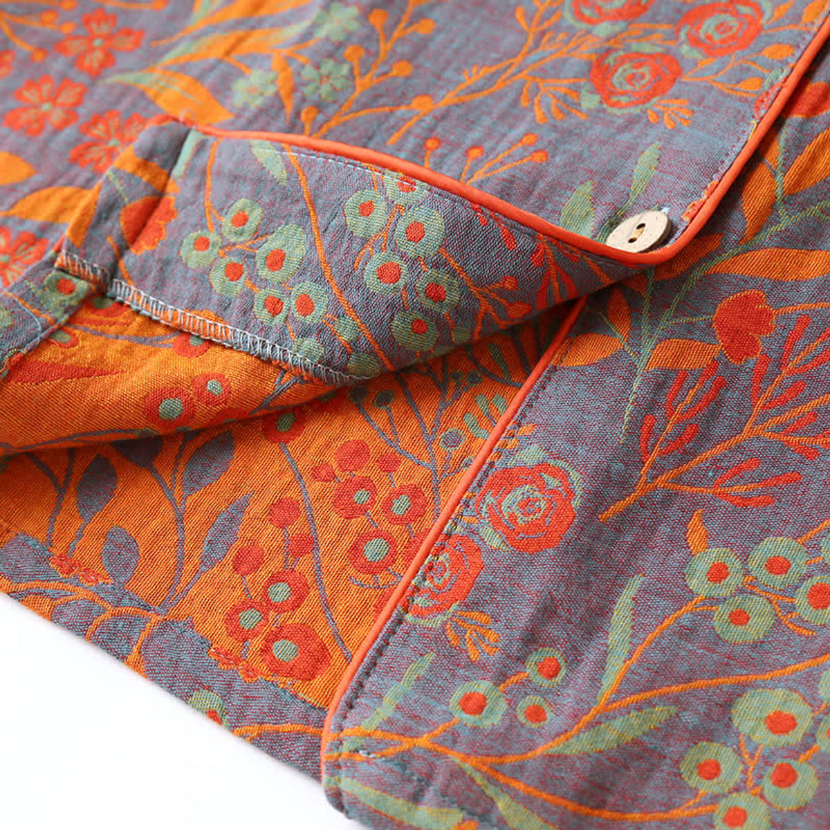 Vintage Leaf Cotton Loungewear Set Soft Comfortable Womens Lounge Wear 5
