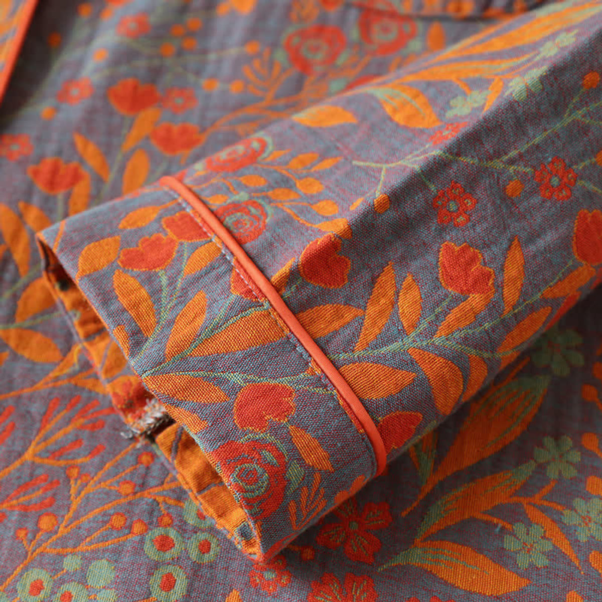 Vintage Leaf Cotton Loungewear Set Soft Comfortable Womens Lounge Wear 8