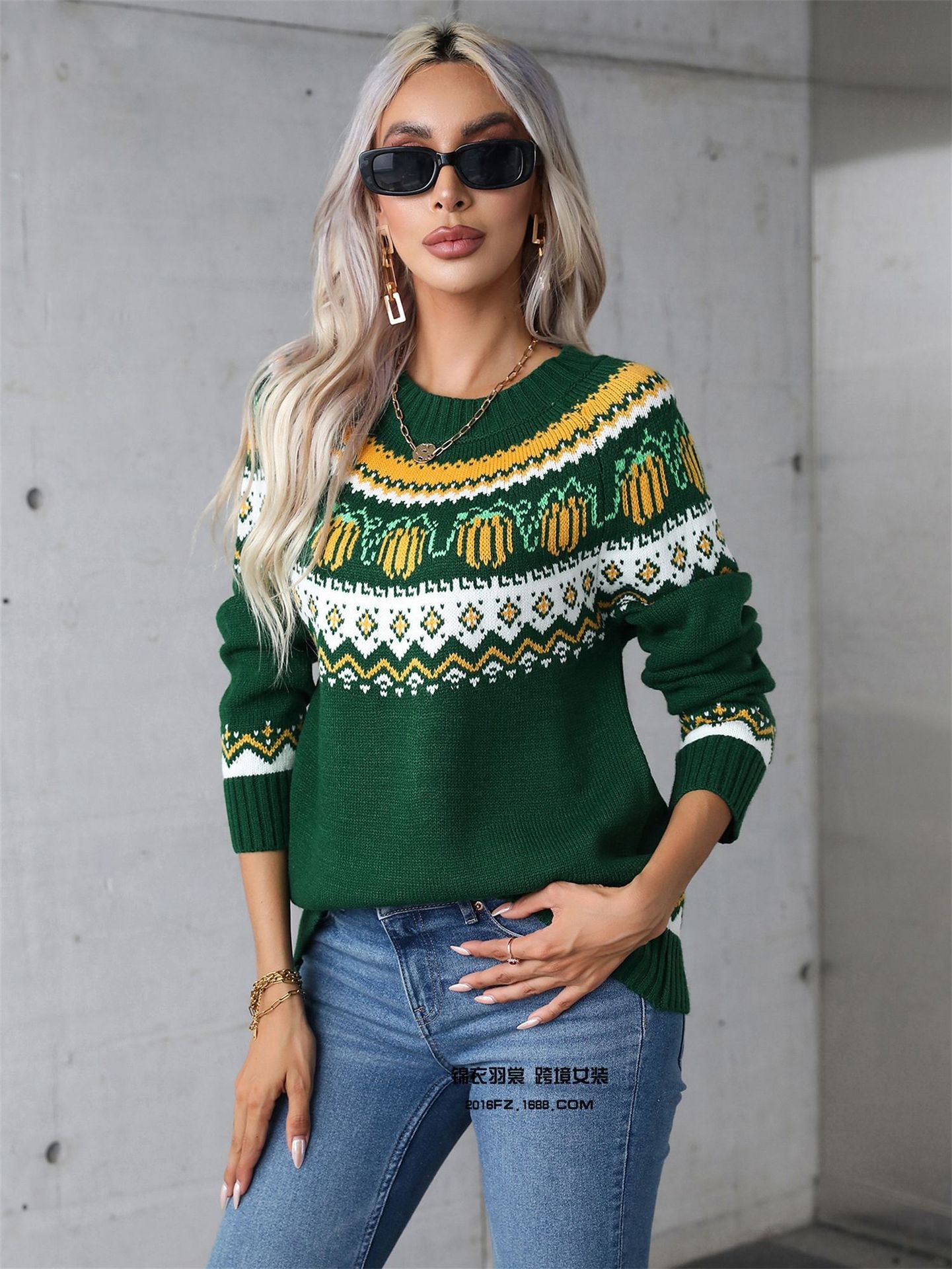 Warm Ethnic Sweater Women Cozy Autumn Essential Stylish Design 5