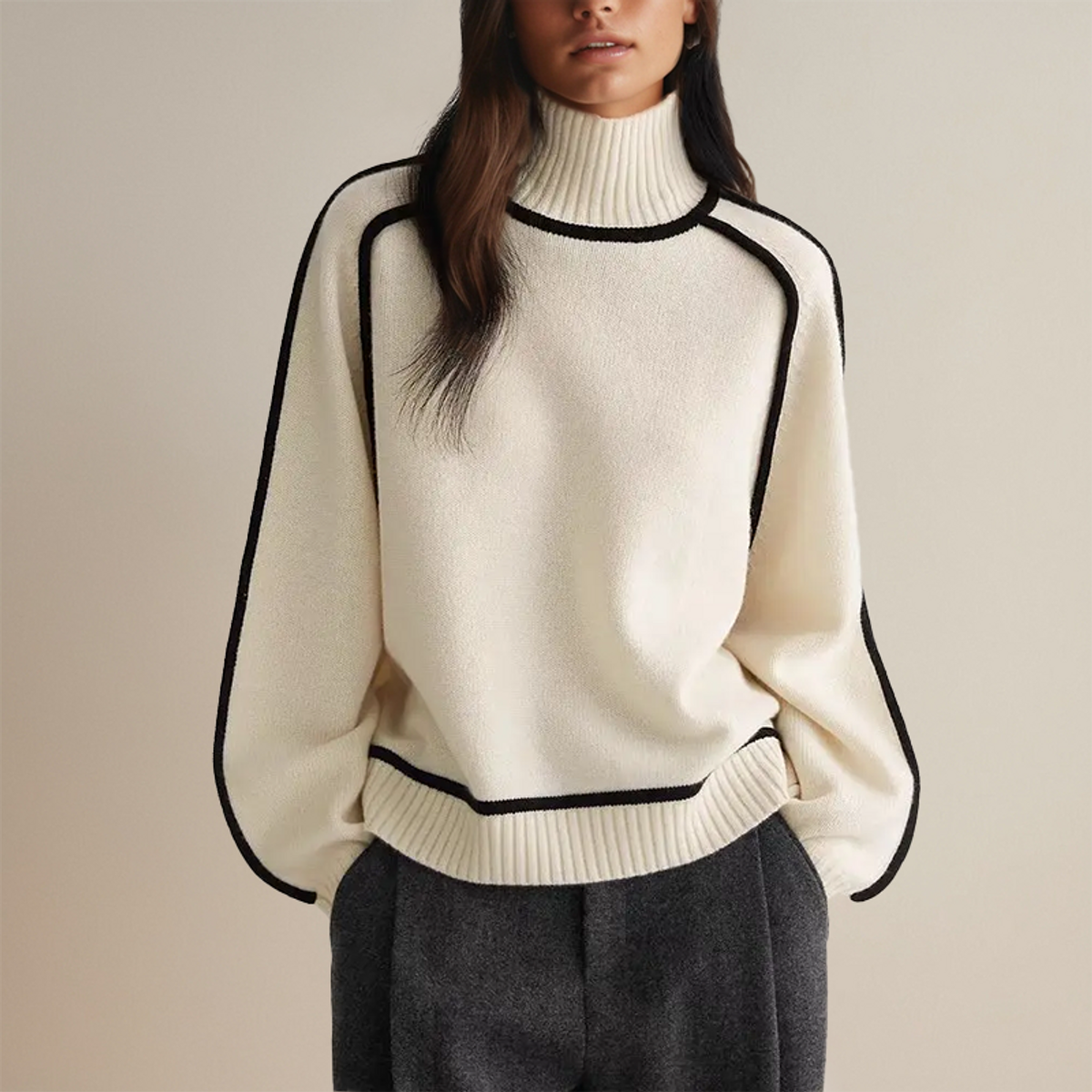 Warm Turtleneck Sweater Women Cozy Cashmere Style Winter Essential 1