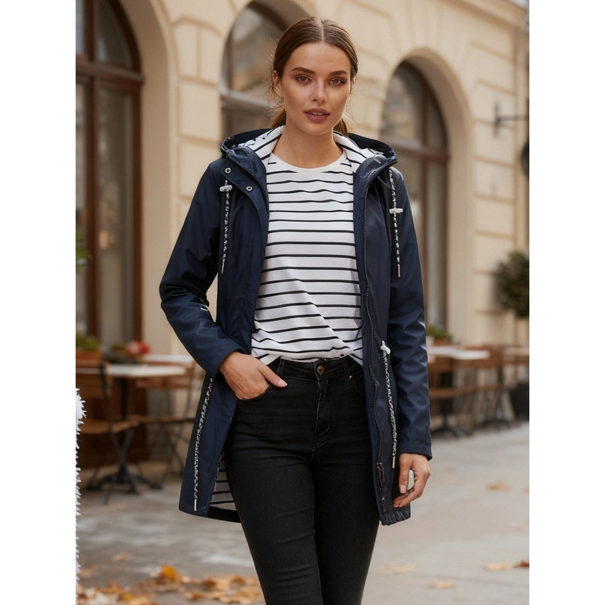 Waterproof Long Jacket All Seasons Stylish Comfort Versatile Chic 2