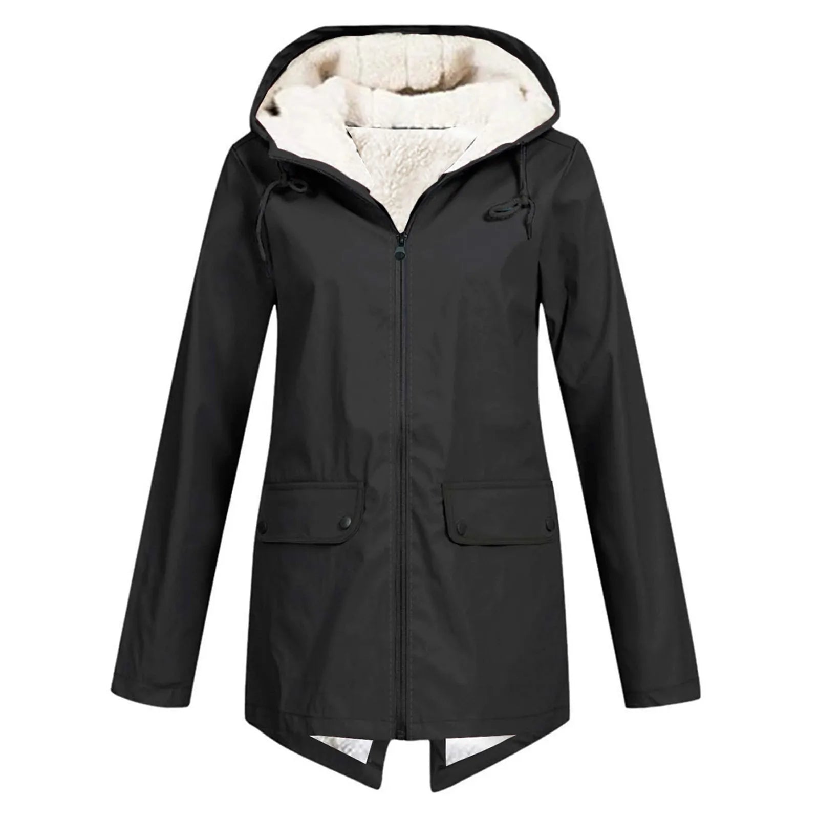 Waterproof Trench Coat Women Hooded Stylish Winter Outerwear 2