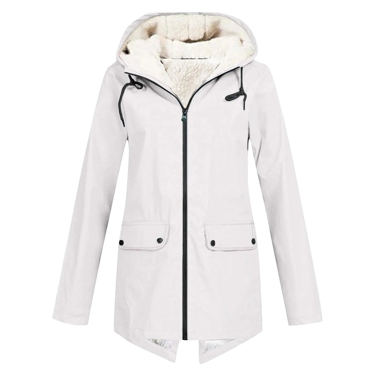 Waterproof Trench Coat Women Hooded Stylish Winter Outerwear 4
