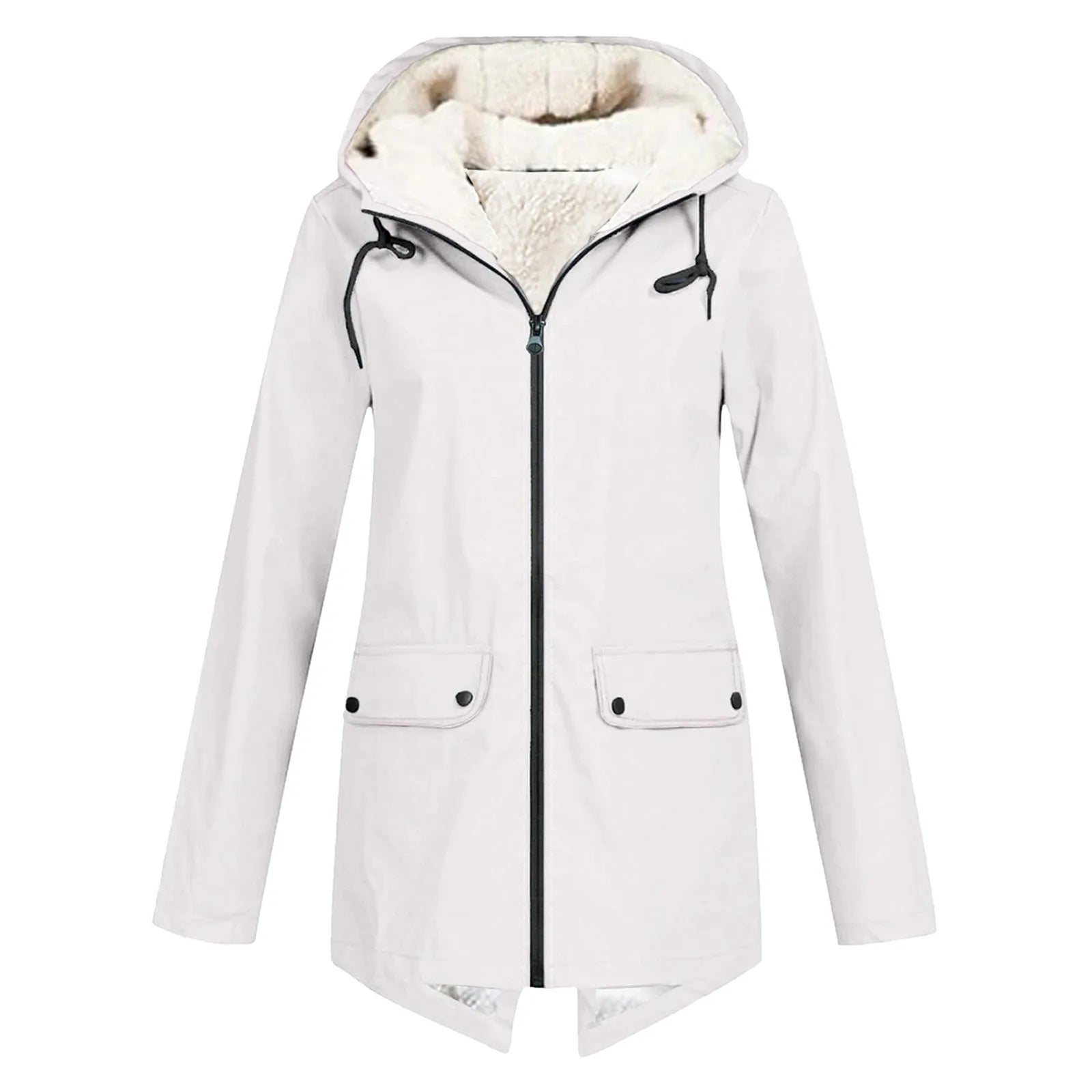 Waterproof Trench Coat Women Hooded Stylish Winter Outerwear 4