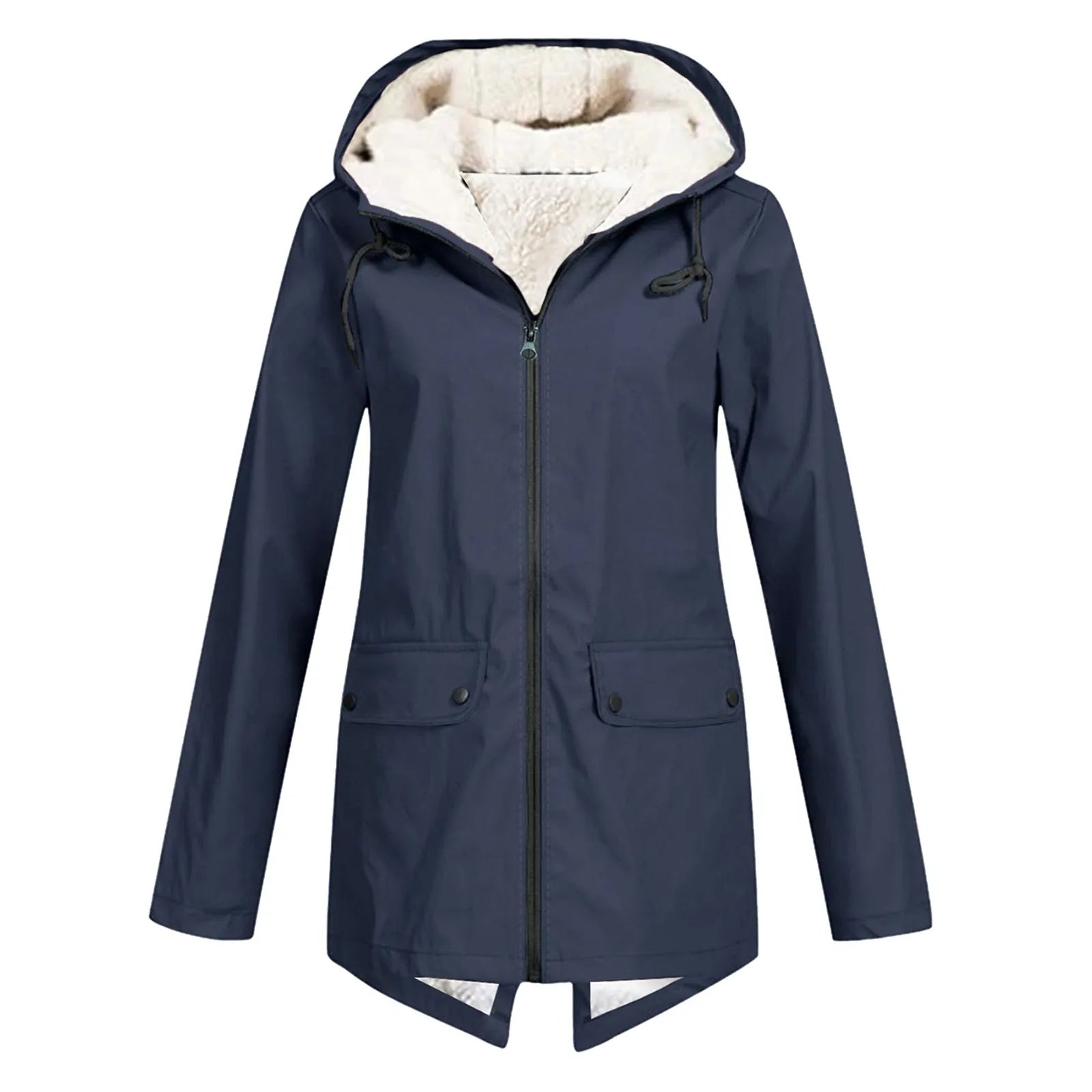 Waterproof Trench Coat Women Hooded Stylish Winter Outerwear 6