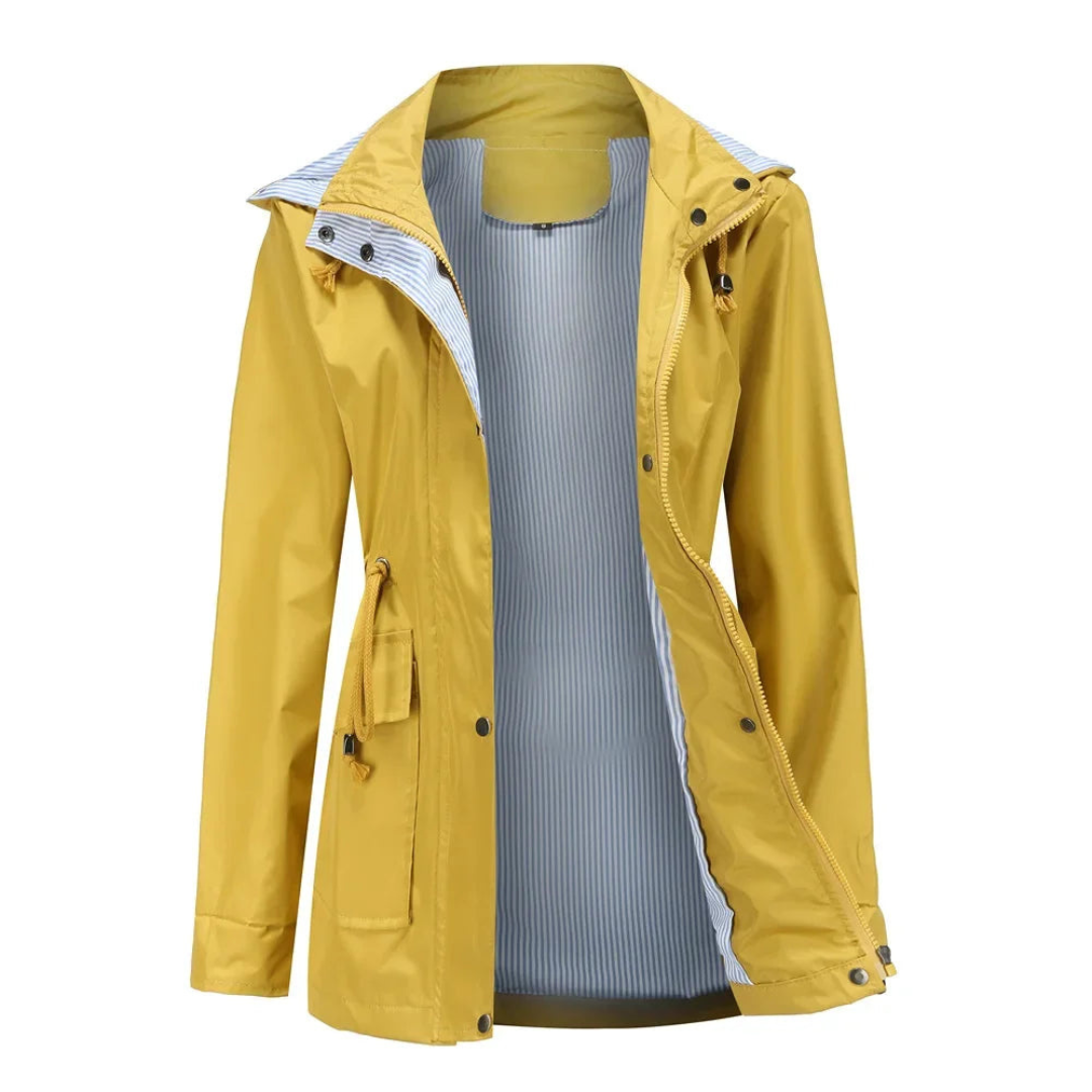 Waterproof Trench Coat Women Removable Hood Versatile Outdoor Wear 5