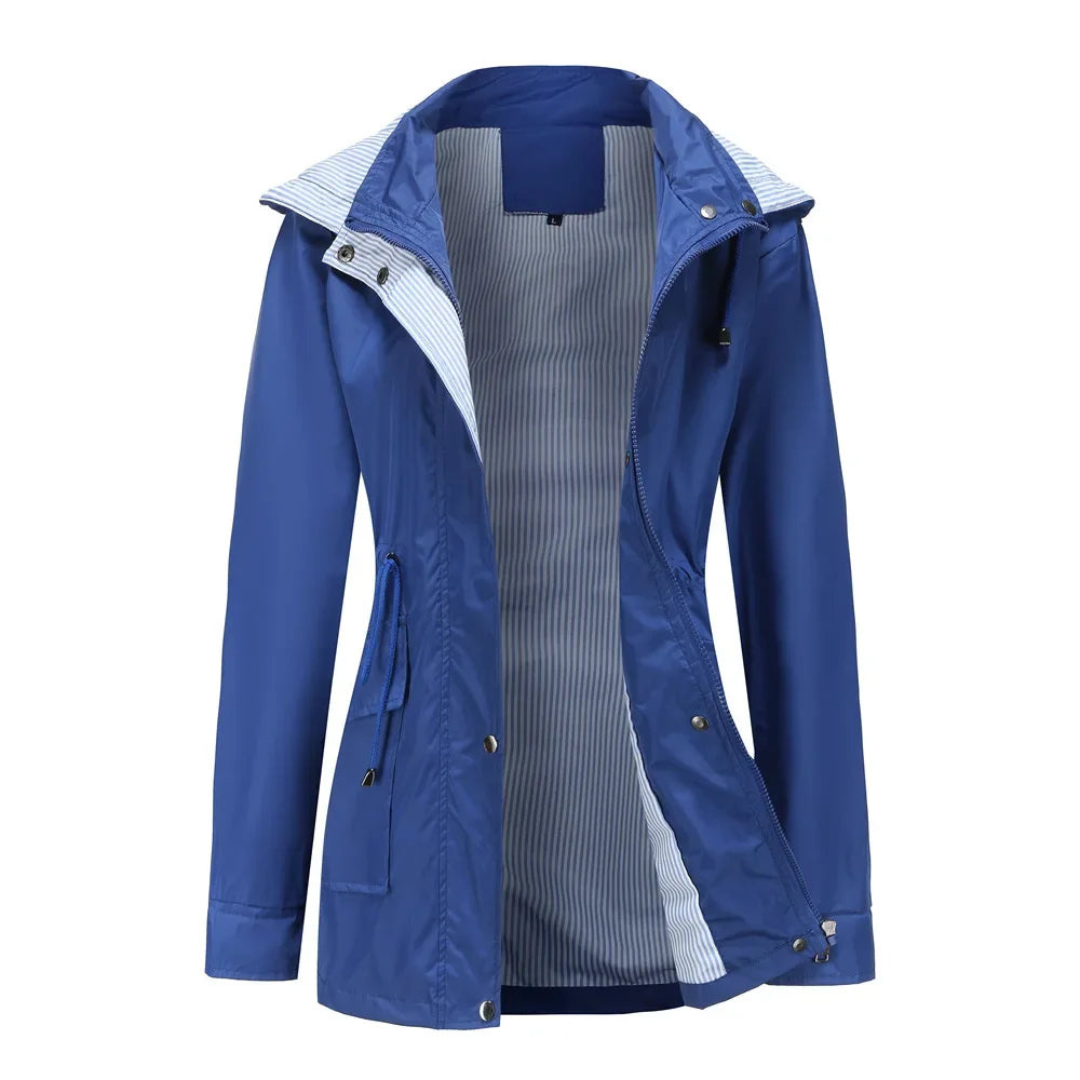 Waterproof Trench Coat Women Removable Hood Versatile Outdoor Wear 6