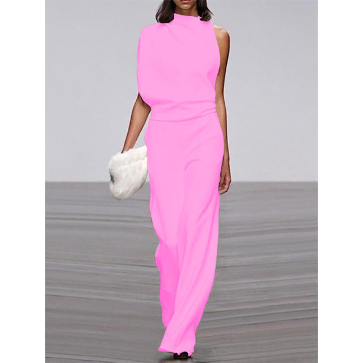 White Jumpsuit Women Sleeveless Wide Leg Casual Summer Outfit Elegant 2
