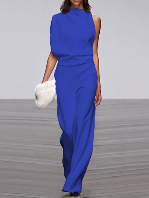 White Jumpsuit Women Sleeveless Wide Leg Casual Summer Outfit Elegant 4