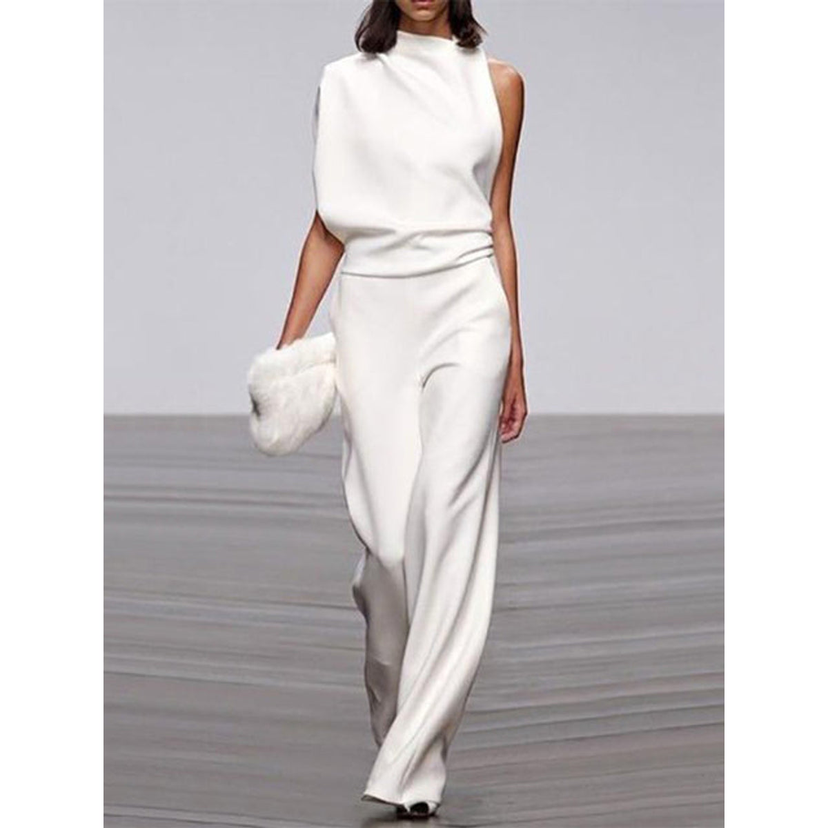 White Jumpsuit Women Sleeveless Wide Leg Casual Summer Outfit Elegant 7