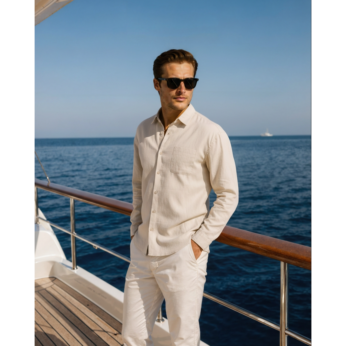 White Linen Shirt Casual Chic Relaxed Fit for Men 1