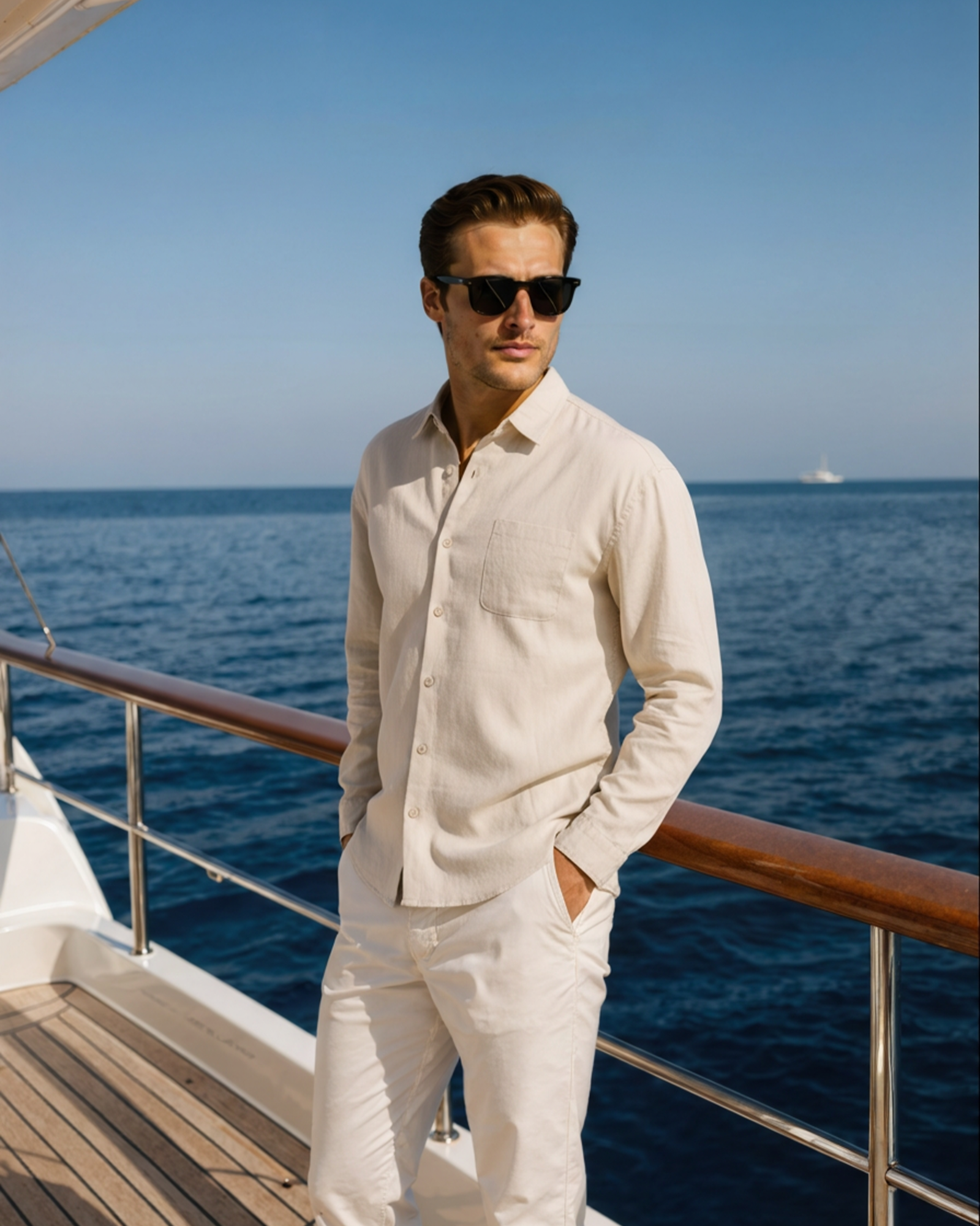 White Linen Shirt Casual Chic Relaxed Fit for Men 1