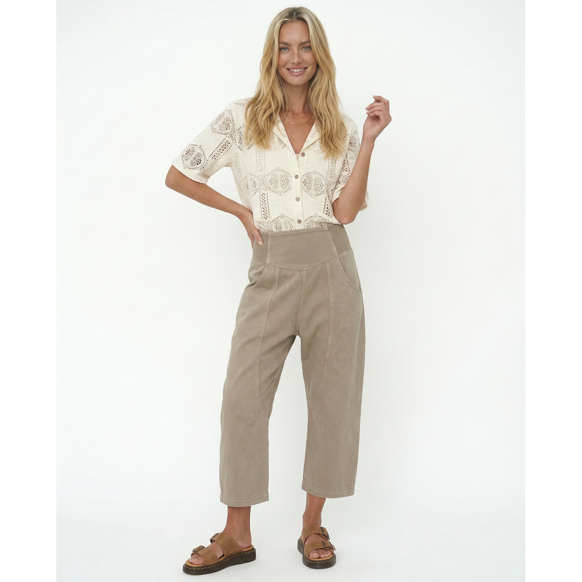 Wide Leg Pants Women Sculpted Harem Cut Denim Casual Chic 2