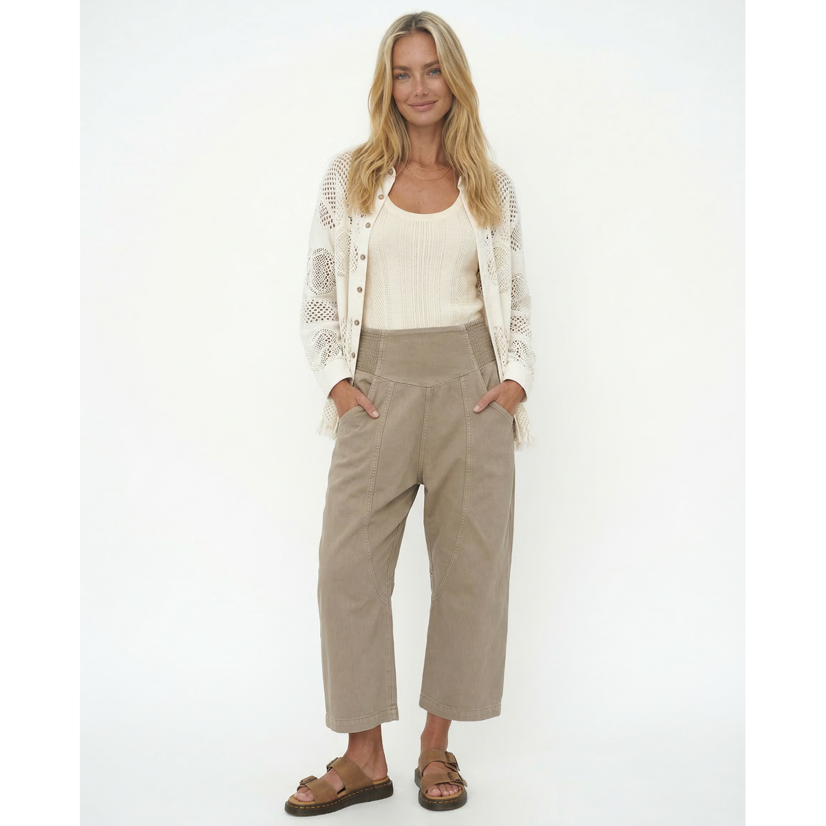 Wide Leg Pants Women Sculpted Harem Cut Denim Casual Chic 3