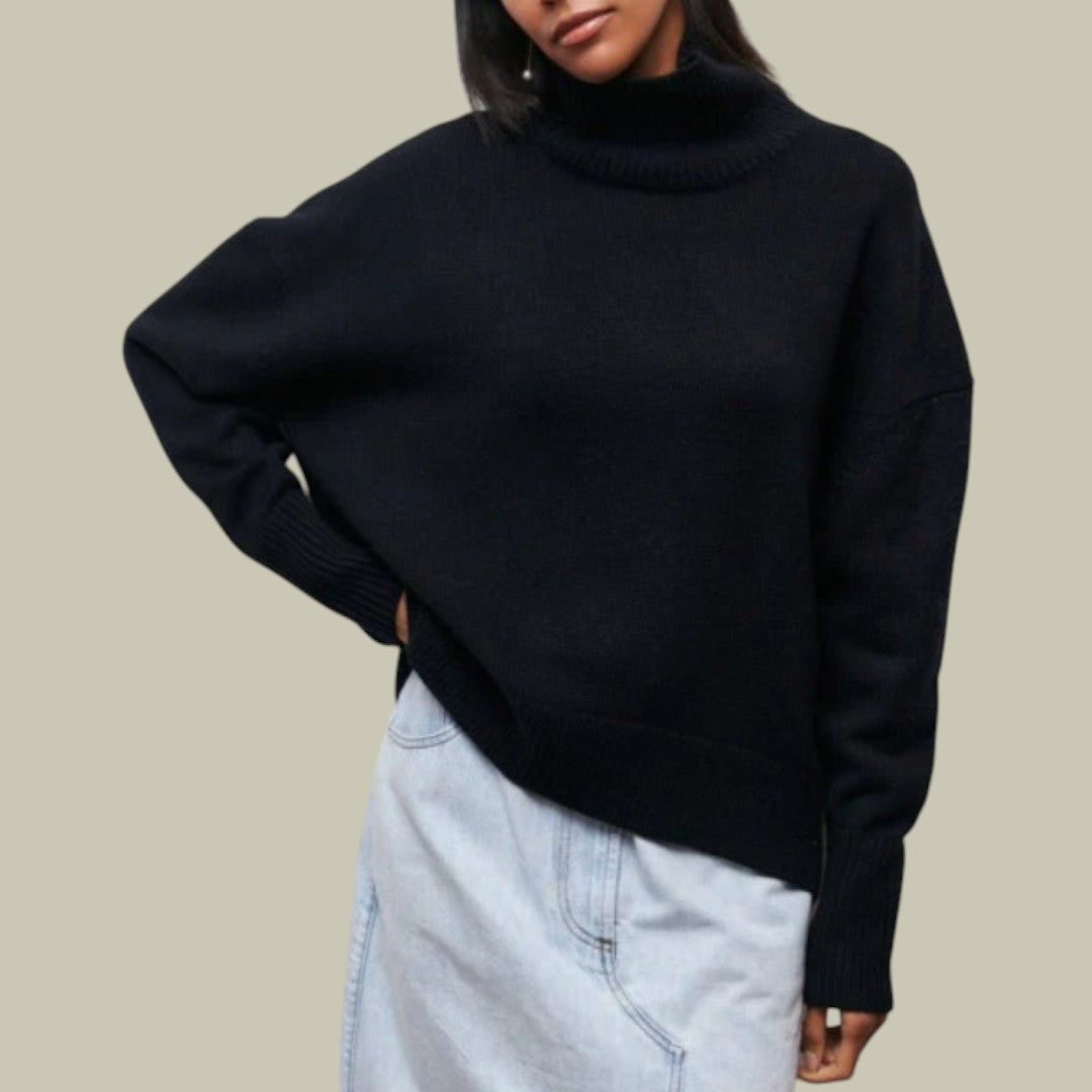 Winter Oversized Turtleneck Sweater Women Cozy Chic Casual Fit 0