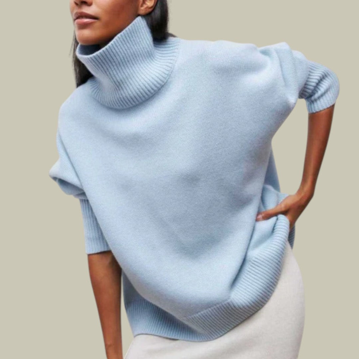 Winter Oversized Turtleneck Sweater Women Cozy Chic Casual Fit 5