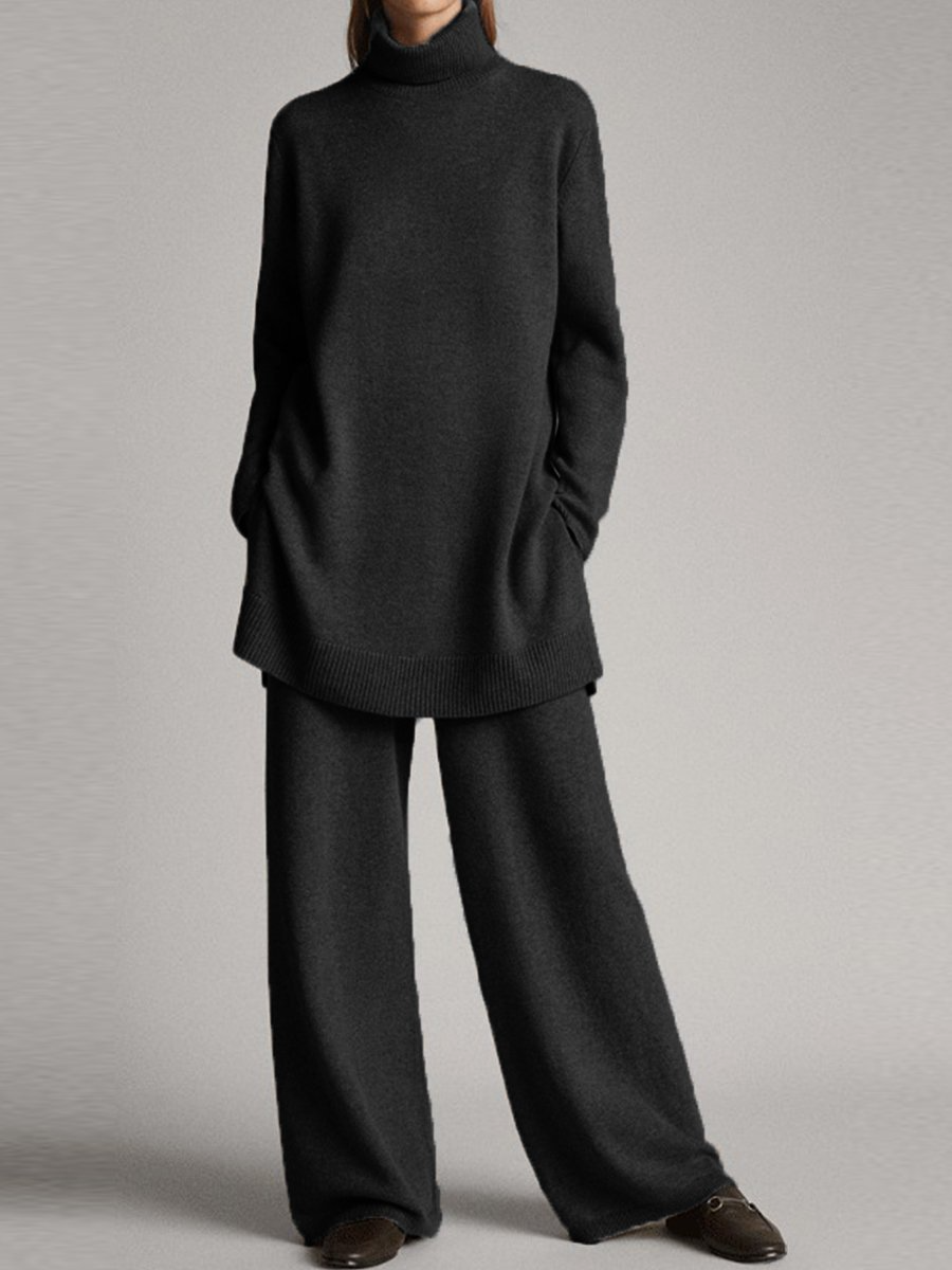 Winter Relaxed Knit Loungewear Set Women Cozy Chic Style 0