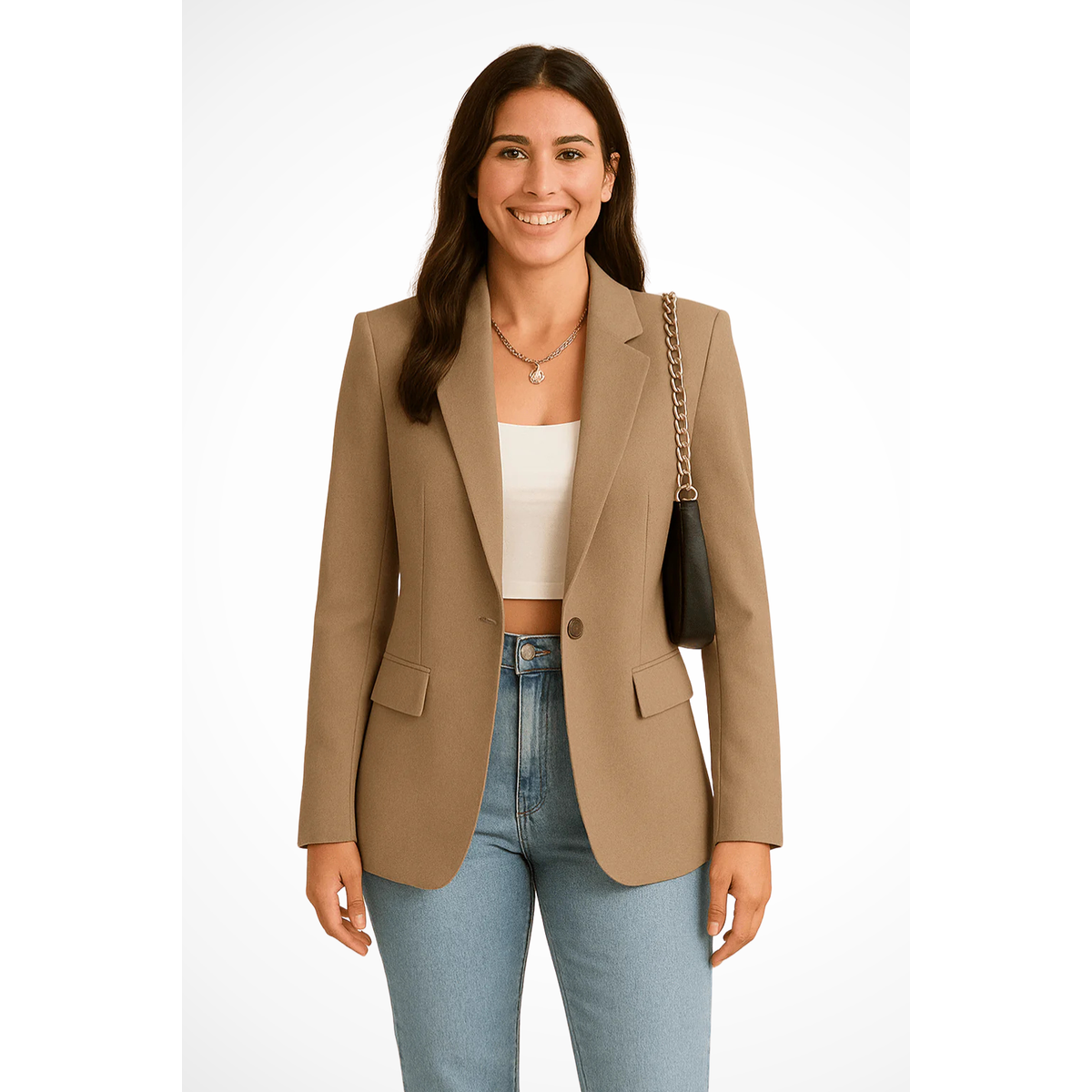 Women's Black Blazer Tailored Fit Elegant Design for Work & Weekend 1